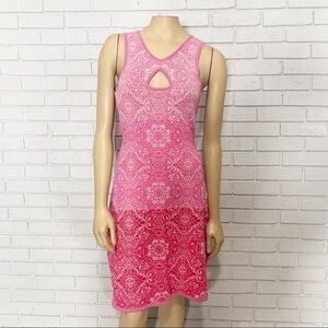 West 22 Women’s Pink Geo Print‎ Ombré Knit Dress
